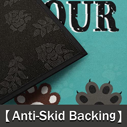 Cute Dog Paws Pattern Half Round Door Mat, Non-Slip Welcome Entrance Way Rug Semi Circle Front Doormats Washable Shoe Scraper Floor Mat Outdoor Rugs For Garage, Patio, High Traffic Area #TOP2