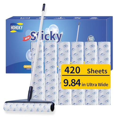 Floor Lint Rollers for Pet Hair Extra Sticky Mop，9.84in with