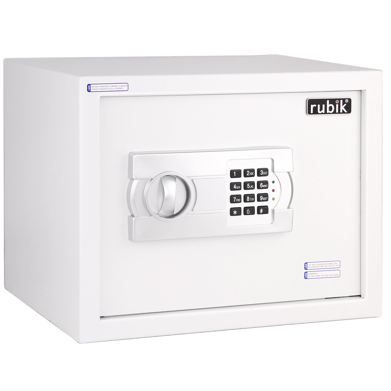 Rubik Large Safe Box with Digital Keypad Combination Lock and Emergency Keys for Business Office Home A4 Documents Passports Cash Money Jewellery Valuables Size 30x38x30cm - RB30-WHT (White)