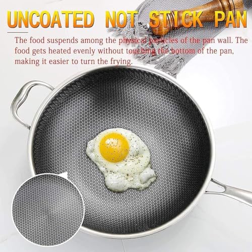 Wok de acero inoxidable grueso 36cm miniatura 3