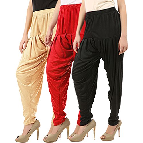 Image of Buy That Trendz Patiyala Pants for Women 3 Combo Patiyala Salwar Harem Viscose Bottoms Pants for Women