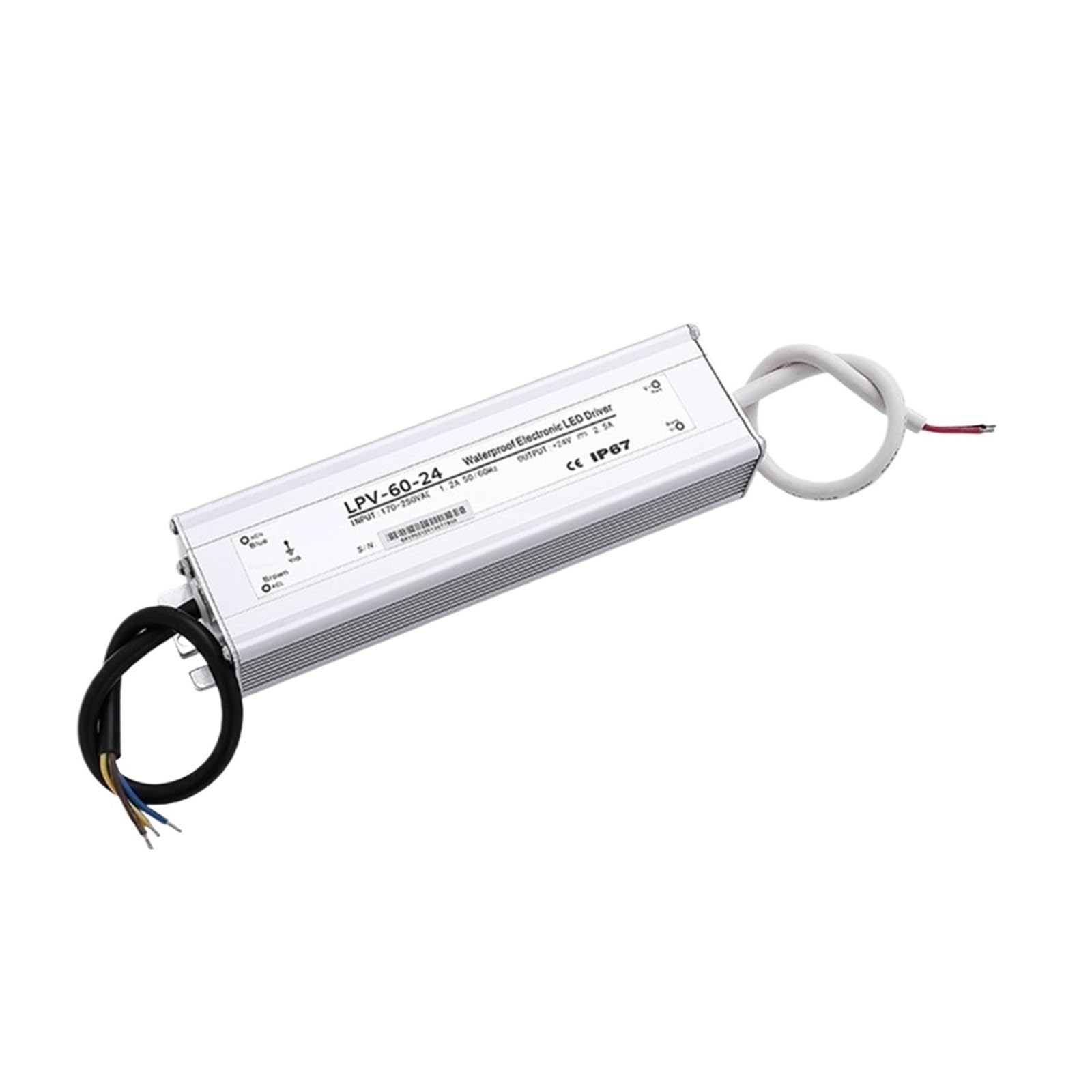 Transformateur LED étanche IP67 anti-scintillement 220V 12V CC 60W 5A