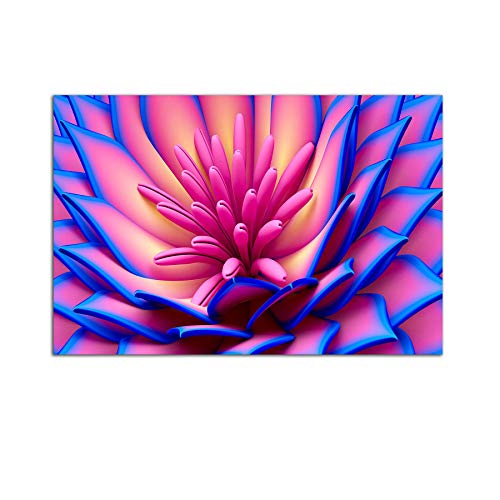 Startonight Impression sur Verre Acrylique Tableau - Fleur Rose Bleu - Moderne Image en Verre 60 x 90 cm Cover