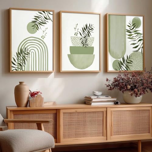 Image of kotart Painting Boho Wall Art Home Decoration Paintings With Frame For Living Room Bed Room Hotel Wall Decor Digital Reprint Set of 3 (10X13 inch)