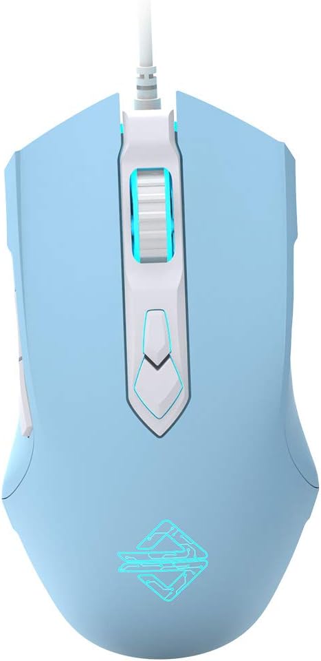 RGB Lightweight Gaming Mouse, Programmable 7 Buttons, Ergonomic LED Backlit USB Gamer Mice Computer Laptop PC, For Windows Mac OS Linux, Pink (Blue)