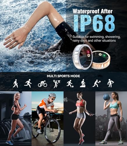 Image of 10 Gen Diamond Smart Ring and Wireless Charging Case【Industry Ranking No.1 - 0 Measurement Error】 2026 Smart Ring for Women & Men for Sleep Tracking Wearable Device,Fitness Ring 7#