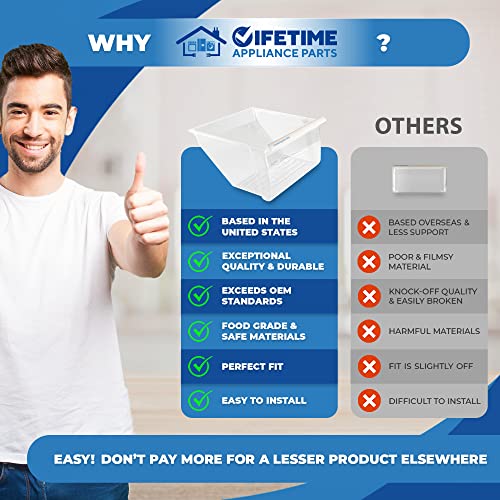 Lifetime Appliance Parts Upgraded 2188664 Crisper Bin (Lower) Compatible With Whirlpool Refrigerator - Wp2188664 #TOP2