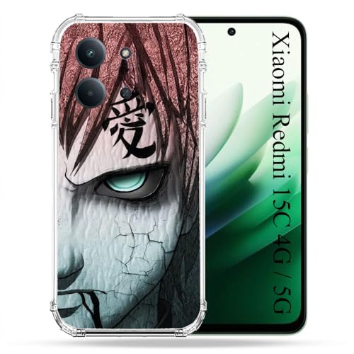 Coque Xiaomi Redmi 15C 4G antichoc manga Naruto motif Gaara du désert