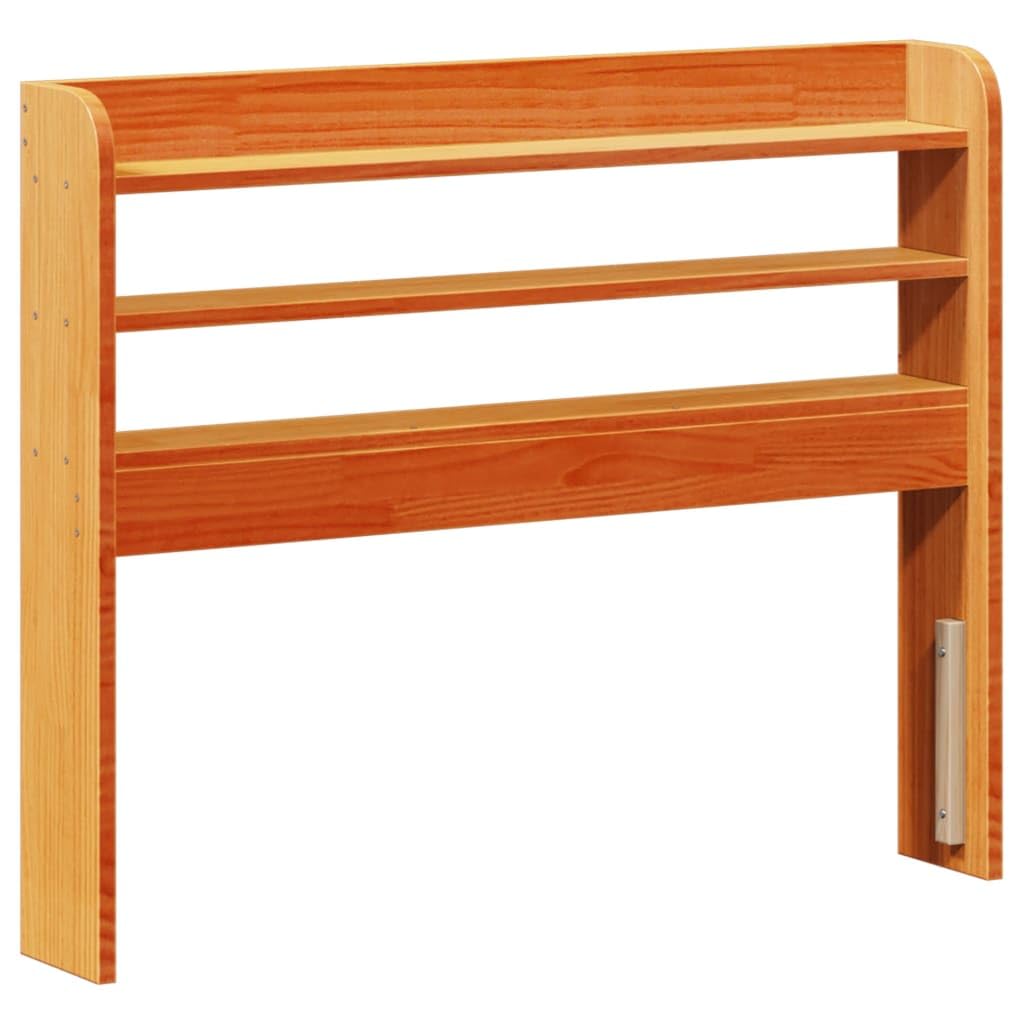 vidaXL Cabecero de Cama con estantes Madera Maciza Pino marrón 90 cm, cabecero de Cama, cabecero de Madera Maciza, cabecero con estantes