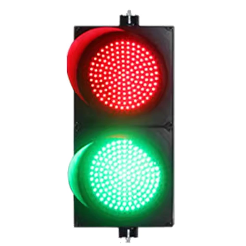 YushenFu Industrial LED Traffic Light with Dust Cover, Traffic Signal Light for Lane, Waterproof Red/Green Traffic Indicator Light for Dock, Road, Toll Station(Size:16In,Color:110-220v)