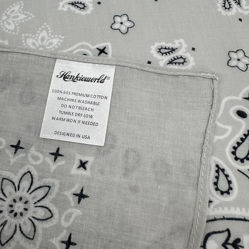 Image of Single Pack Bandanas 60s Premium Cotton Soft Thin Handfeel Large Handkerchief for Men and Women