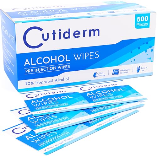 Cutiderm Pre-Injection Alcohol Wipes/Swabs Box of 500 Sachets