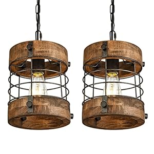 Retroindustrialmetalandwoodfarmhousechandeliers1lightroundcagependantlightfixturesforfarmhousekitchenislandfoyerhallwaybardiningroomrestaurantbrown2pack Urban Country Home Decor Retro industrial metal and wood farmhouse chandeliers 1 light round cage pendant light fixtures for farmhouse kitchen island foyer hallway bar dining room restaurant brown 2 pack urban country home decor