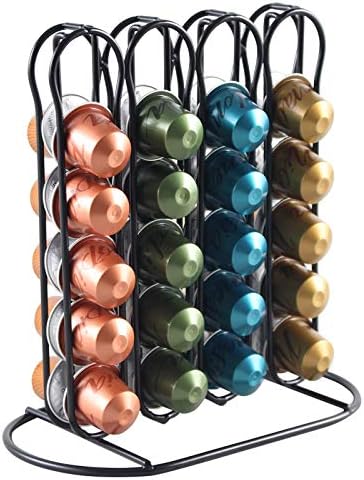 Funmaker - Soporte para cápsulas de café, 40 tazas, organizador para cápsulas de café y cápsulas para cápsulas Nespresso Vertuoline K-Cup (Negro)