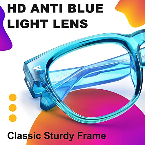 Image of VISOONE Square TR90 Blue Light Blocking Glasses with Anti Glare Computer Glass Woman and Men SAGE