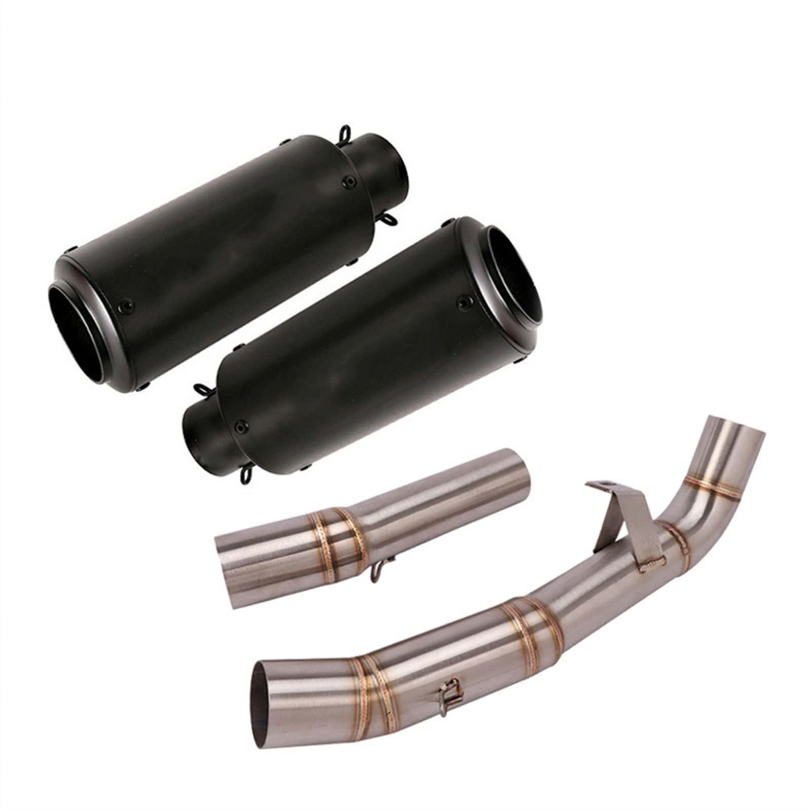 Sistema di Scarico per Moto Tubo di Collegamento Centrale Tubo Silenziatore da 51 Mm Lato Sinistro E Destro con Db Killer per Kawasaki Z1000 2007 2008 2009 (Color : A)