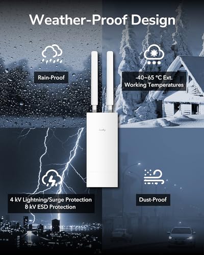 Image of Cudy RE1200 Outdoor AC1200 WiFi 5 Outdoor Fast Extender and Access Point Mesh, IP65 Waterproof MU-MIMO Support RE Mode, PoE Powered, Business WiFi Solution