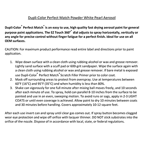 Image of Dupli-Color EBHY18057 Perfect Match Automotive Spray Paint - Hyundai Power White Pearl, W1-8 oz. Aerosol Can