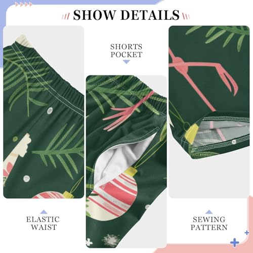 Xmas Flamingo Ball Boys Long Pants Soft Trousers Elastic Waist Kids Lounge Bottoms with Pockets S-XL4