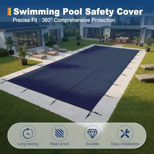 Cobertor para piscina rectangular 25x45 pies azul miniatura 3