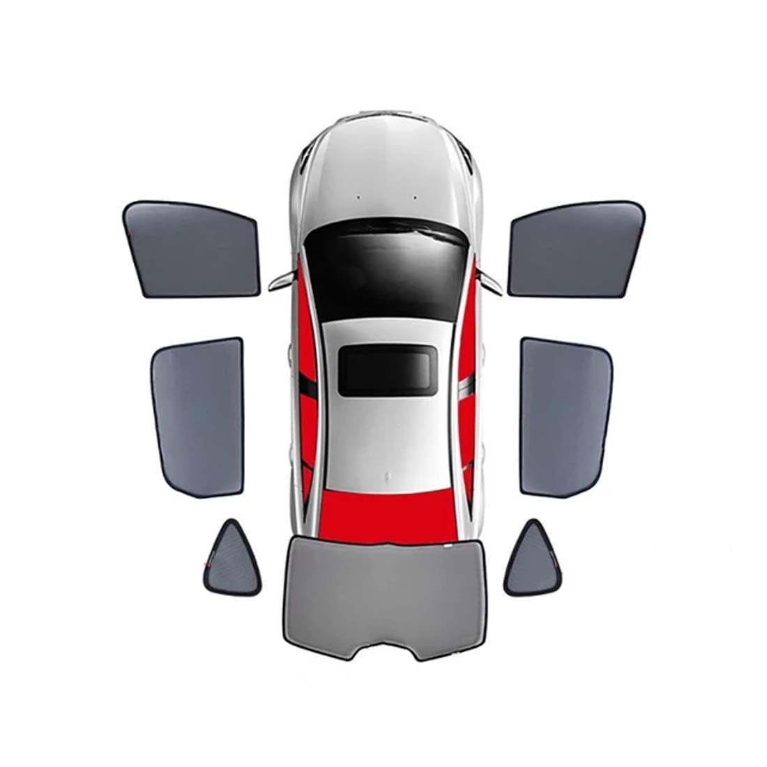 Pare-soleil magnétique Honda FR-V 2004-2019 kit complet de 7 pièces en maille noire