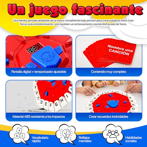 RoserRose Juego de Mesa en Español, Juego de Palabras, 2 Modos de Juego, 35 Tarjetas (140 Categorías), Portátil y Educativo, Ideal para Familias y Fiestas (A) - imagen 6