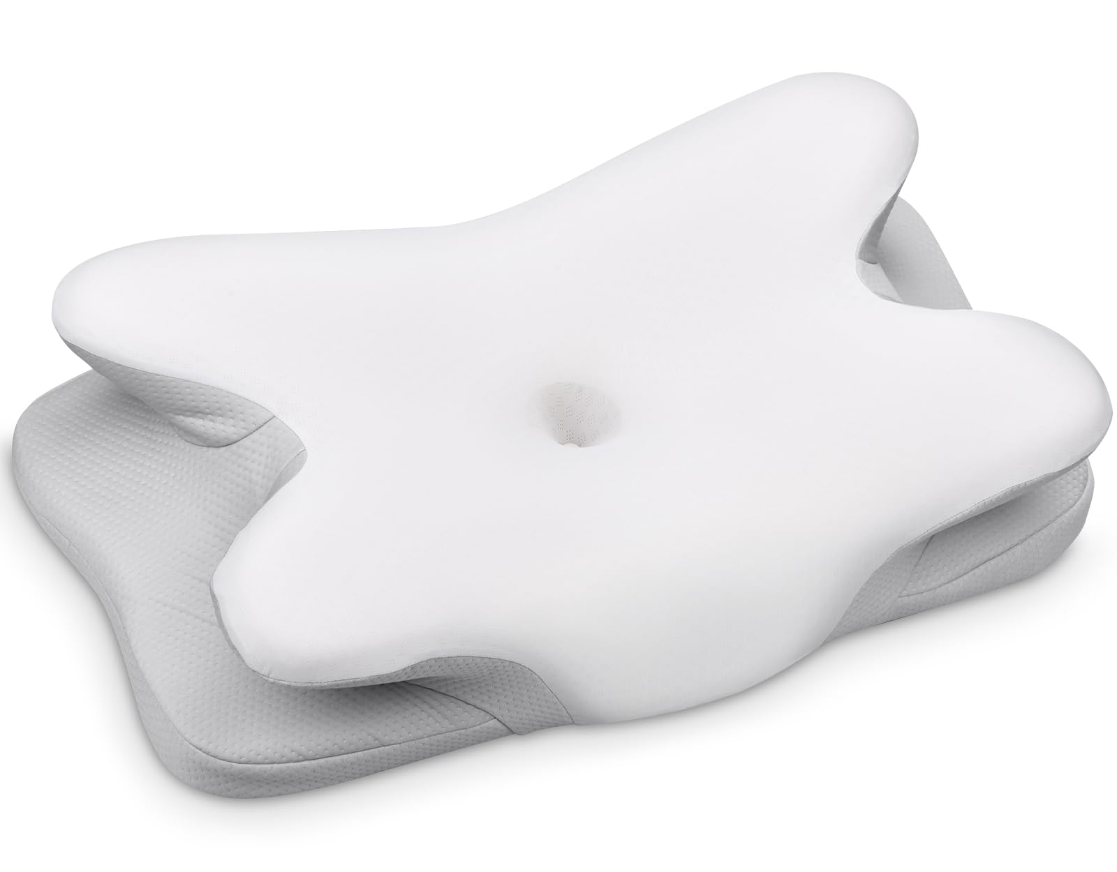 Ehomfory Almohada Cervicales y Cuello, Almohada Cervical Almohada Antironquidos, Almohada Ergonómica para Dormir de Lado, Boca Arriba y Boca Abajo, 69x37x9/12 CM