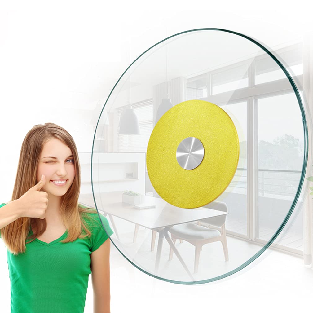 Table tournante claire 360° avec verre trempé à bord poli