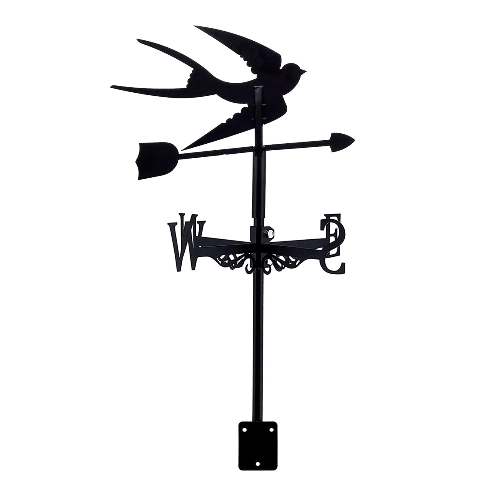 ANCNA-U Weathervanes Metal Outdoor courtyard weather vane wrought iron weather vane Iron Art Swallow Weather Vane Rotating Wind Vane Wind Direction Indicator, Roof Decoration Accessories for