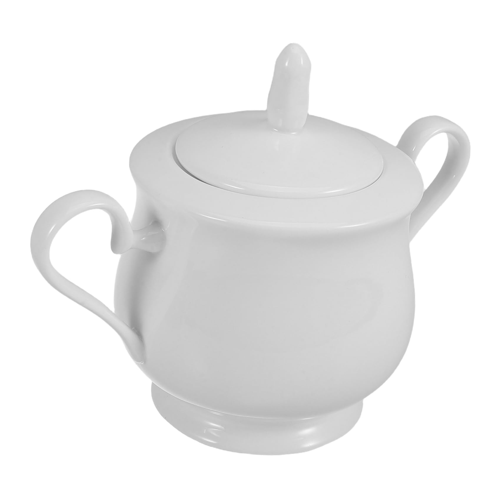 KICHOUSE Classic European Design Ceramic Sugar Bowl for Restaurant Salt Canister Tea Sugar Jars Kitchen Countertop Storage Container Porcelain Condiment Jar 370ml