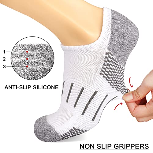 Heatuff No Show Socks Men 7 Pairs Low Cut Athletic Cushion Non Slip Breathable Socks3