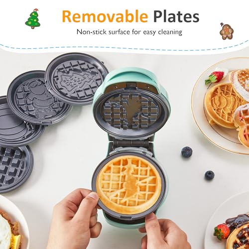 Sunvivi Mini Waffle Maker: 6 Plates, Fun Shapes - Image 5