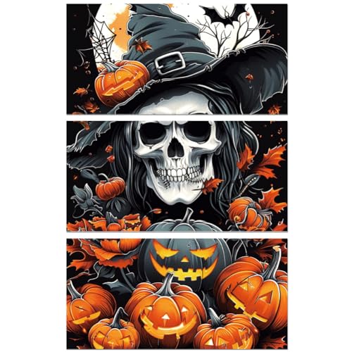Peacoblue Rub on Transfer Decals for Furniture Crafts Halloween Skull and Pumpkin Decor 6"x12"
