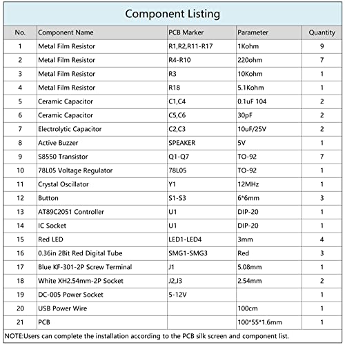 Mioyoow C51 6-Digit Diy Digital Electronic Clock Kit At89C2051 Chip Alarm Clock Kit Soldering Practice Learning Kits With Usb Cable And English Manual #TOP5