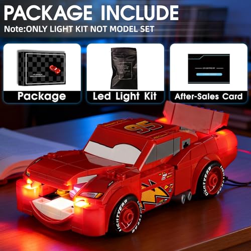 Image of LED Light for Lego 77255 Lightning McQueen Set, Light Kit Compatible with Lego 77255 Building Blocks Model, Not Included The Model Set