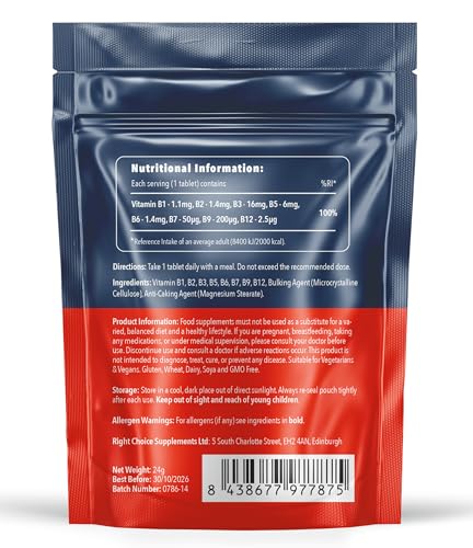 Vitamin B Complex 180 Tablets (6 Month Supply) - Contains All Eight B Vitamins in 1 Tablet, Vitamins B1, B2, B3, B5, B6, B12, Biotin & Folic Acid - Image 5