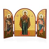 NKlaus Gottesmutter Unzerstörbare Wand Ikone Triptychon Holz 25x16cm Christlich 13820