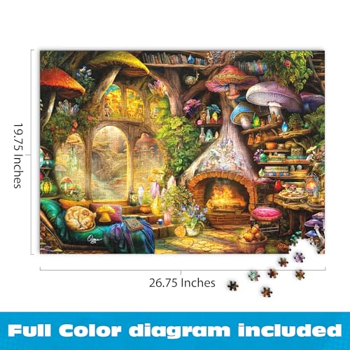 buffalo games - aimee stewart - merry mushroom cottage - 1000 piece jigsaw puzzle for adults - challenging puzzle perfect for game nights - finished size is 2675 x 1975