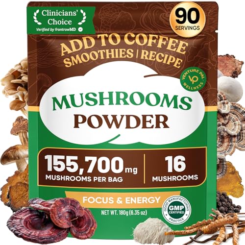Venture Pal 16 in 1 Mushroom Powder (90 Servings) - 1,730mg Mushroom Coffee Alternative with...
