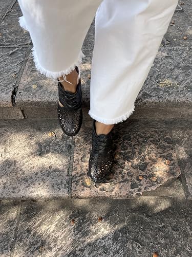 Macarena Collection Women's Flatform Wedge Casual Sandal Huarache Colorful Leather Mexican Style Handcrafted Leather Ankle Boots 42924