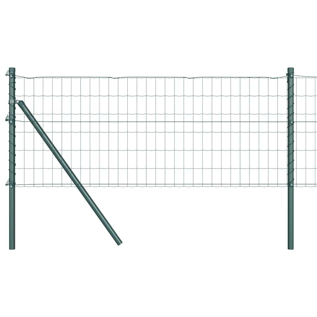 Garden Fence Panel Set Outdoor Steel PVC Green 0.4x10m with Posts Kit Weather Resistant Privacy Security Barrier for Yard Terrace Pet Enclosure