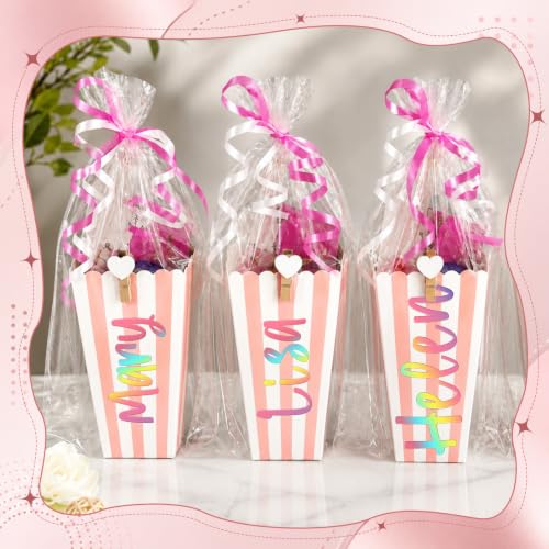 Image of 6 Sheets UV DTF Cup Wrap Letter Stickers Vinyl Decals, Laser Pink