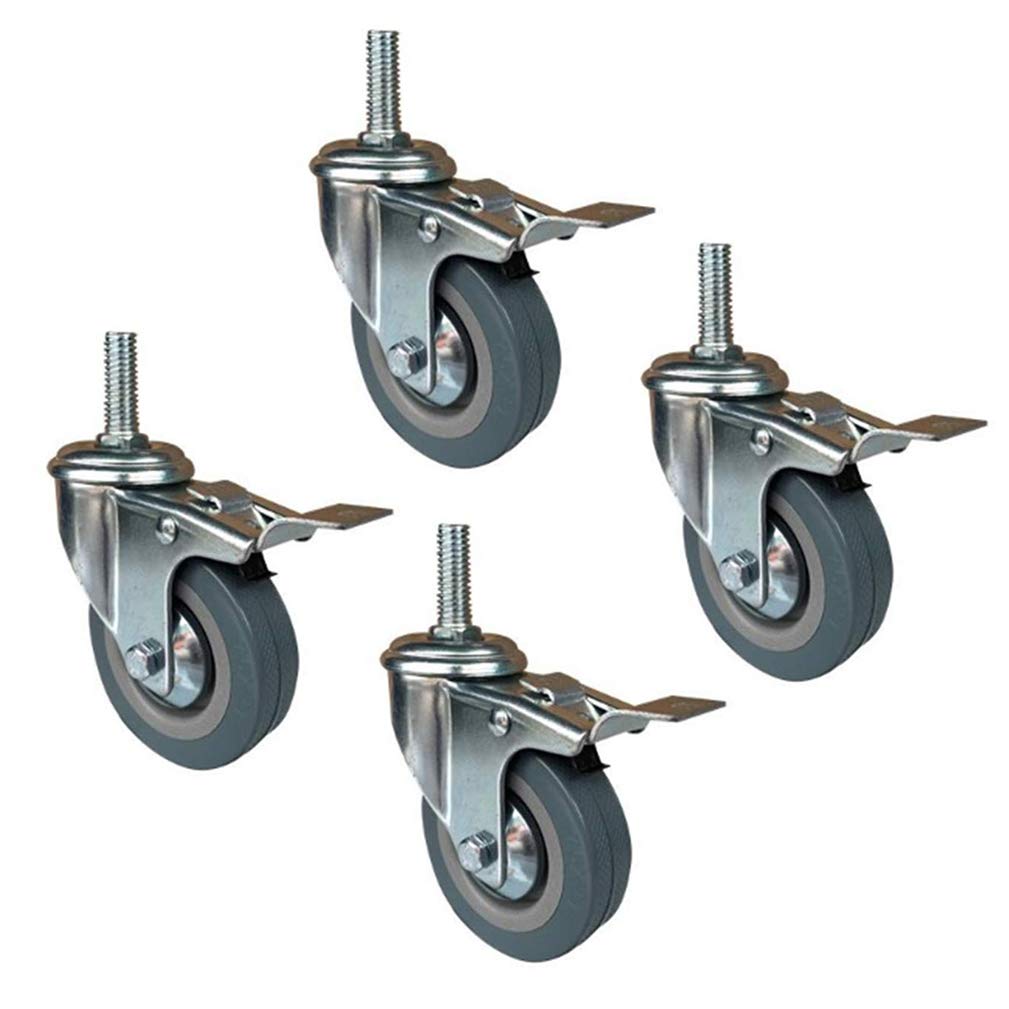 GBRJUYF Heavy Duty Swivel Caster Wheels - 800 Lbs Capacity, No Noise Lockable Wheels, Set of 4 Transport Casters for Furniture, Shopping Carts, Trolleys & Office Use