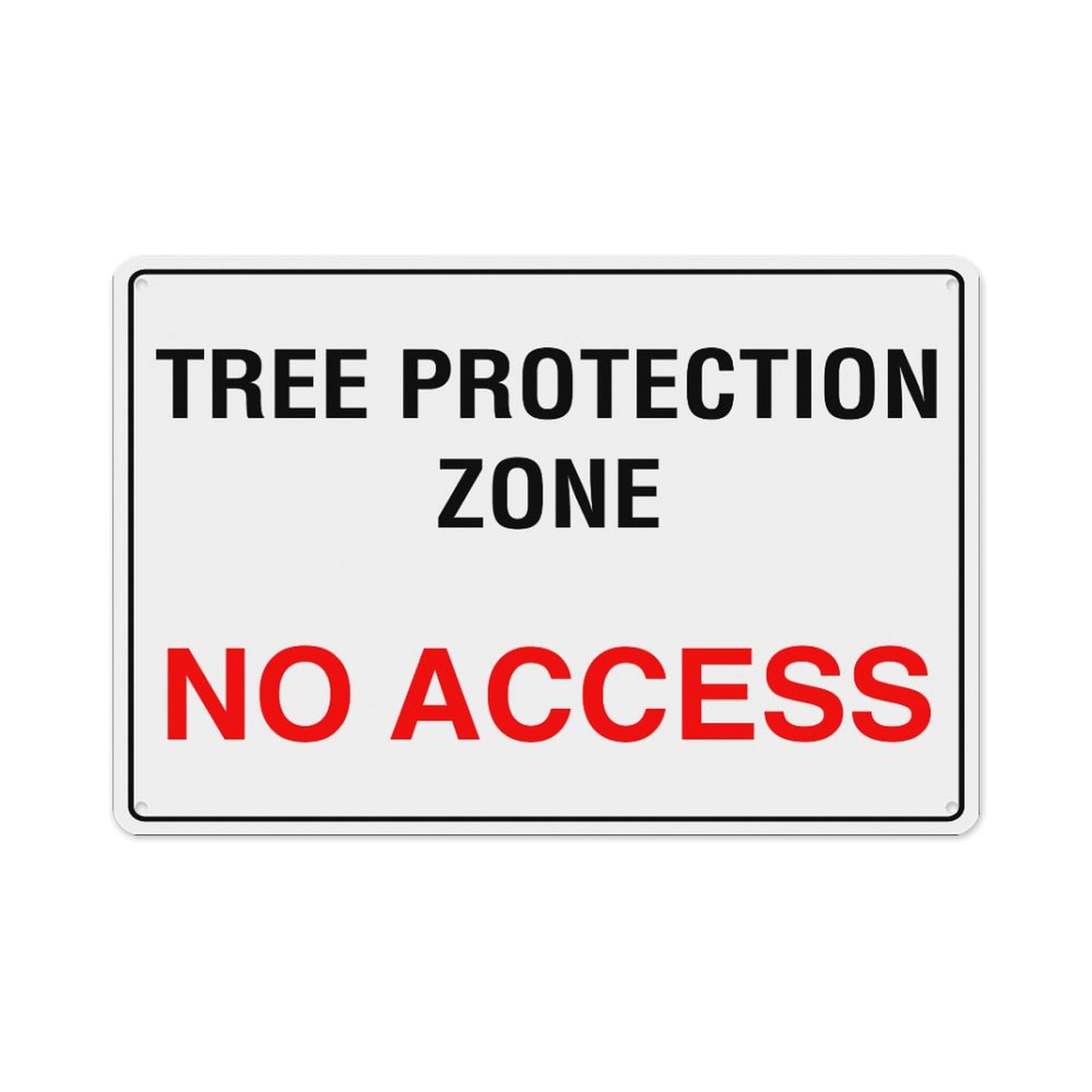 peiyeety Tree Protection Zone No Access Sign Aluminum Tin Warning Signs for Home Outdoor Garden 8X12 Inches