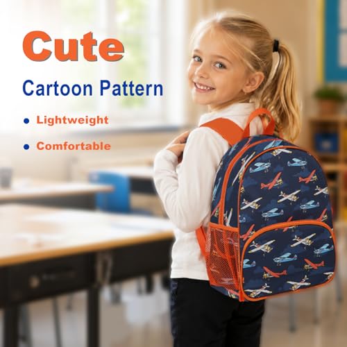 Image of Toddler Boys Girls Preschool Backpack,Travel Bag for Kindergarten, Airplane School Bag for Kids 3-6