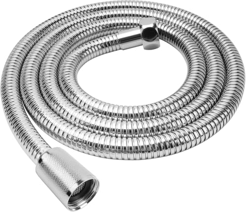 SQUADO Flessibile Doccia in Acciaio Inossidabile (G1/ 2 pollici, 150cm), Tubo Doccia da anti Torsione, Argento/Cromo