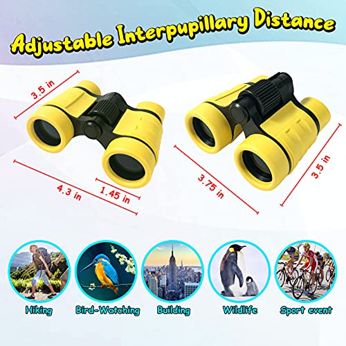 Image of ESSENSON Binoculars for Kids, Yellow | Toy Gift for 3-8+ Year Old Boys Girls, Telescope Outdoor Toys, Sports and Outside Play