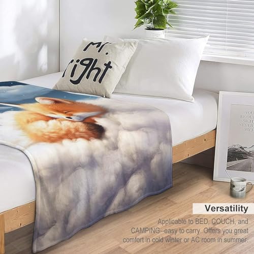 Couvre-lit renard en flannel de 130x180cm pour canapé - 7