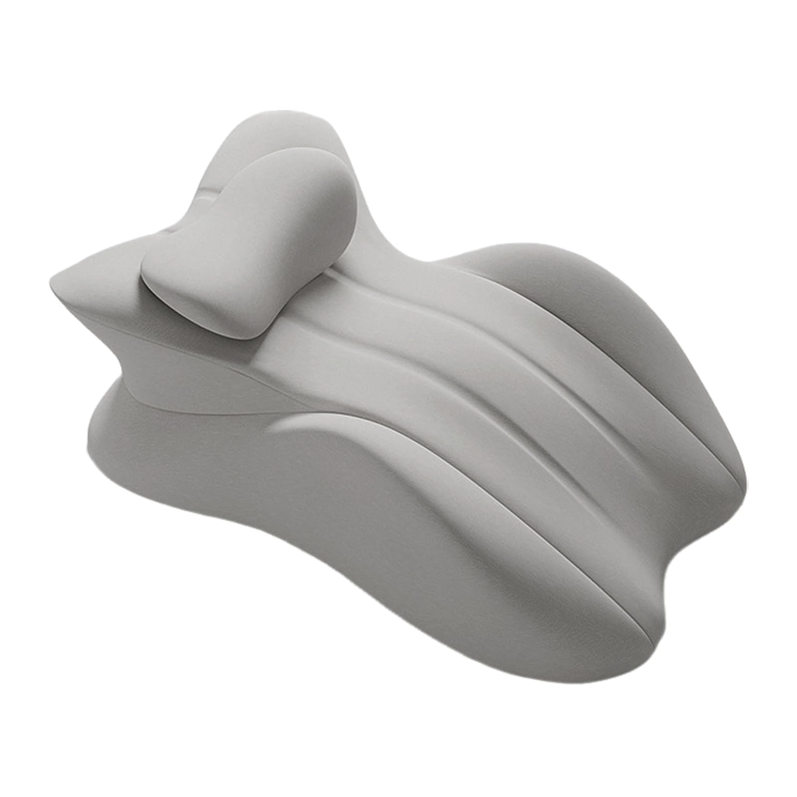 Almohada para parejas para intimidad, espuma viscoelástica, ergonómica, diseño curvado 3D, soporta múltiples posturas, cojín de glúteos de perfil bajo, uso discreto, dormitorio, gris claro