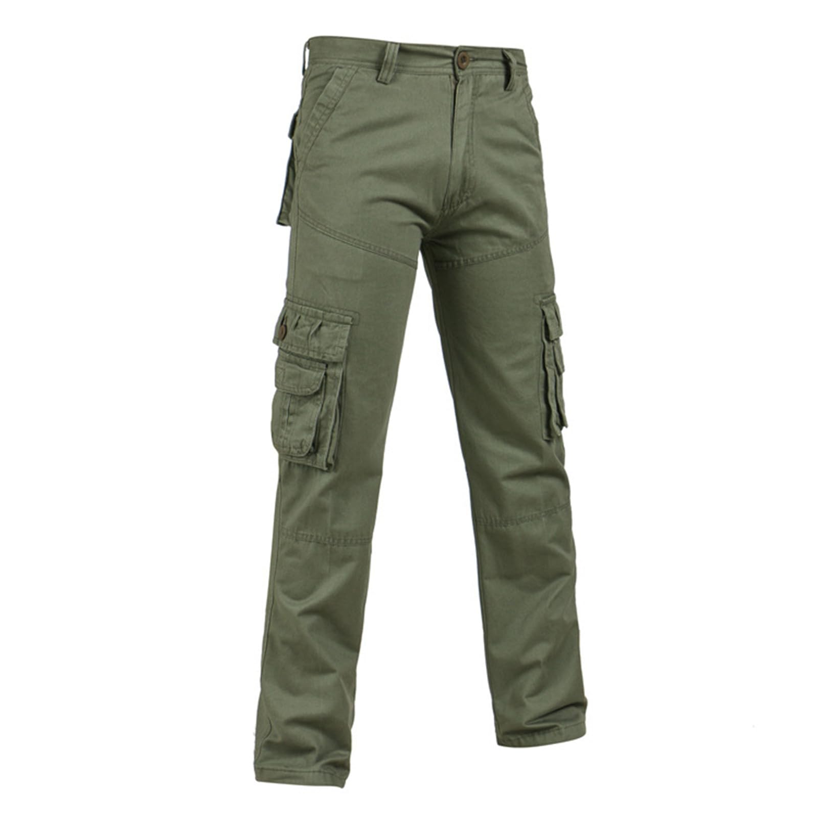 Modische Herren-Freizeithose mit Knöpfen Taschen, Lange Cargo-Hose